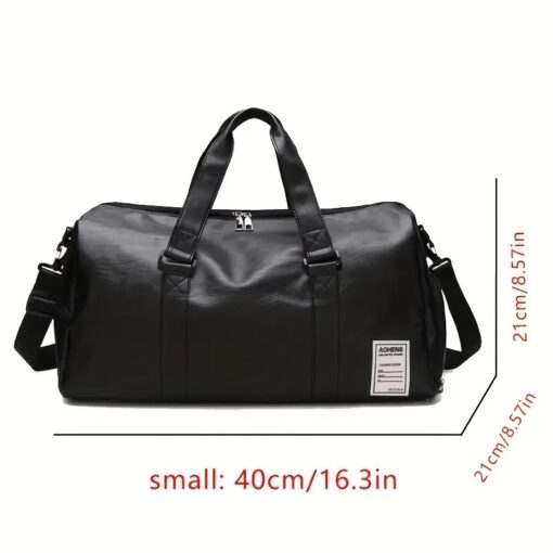 Sport Fitness Bag, Travel Bag, Black Stylish Business Travel Bag, Separate Shoe Depot, Zip Off, For Gym, Sport, Travel, Waterproof - Image 2
