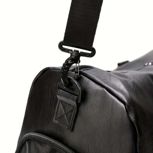Sport Fitness Bag, Travel Bag, Black Stylish Business Travel Bag, Separate Shoe Depot, Zip Off, For Gym, Sport, Travel, Waterproof - Image 5