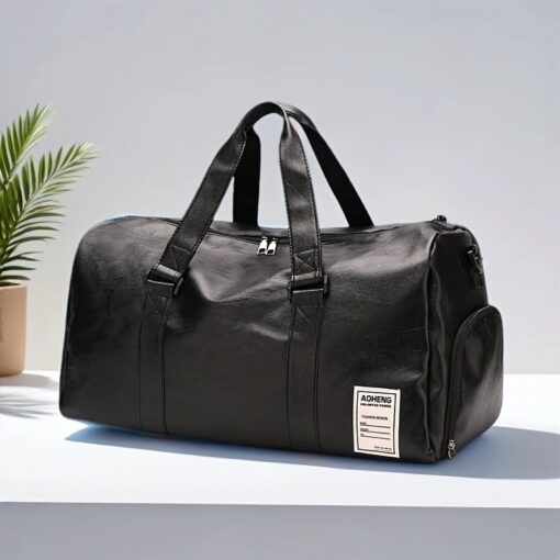Sport Fitness Bag, Travel Bag, Black Stylish Business Travel Bag, Separate Shoe Depot, Zip Off, For Gym, Sport, Travel, Waterproof - Image 8